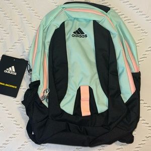 NWT Adidas Journal Backpack Mint Black Coral Dual Pockets 17x13x8